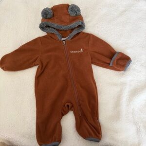 Nook Warm Brown Fleece Baby Footie